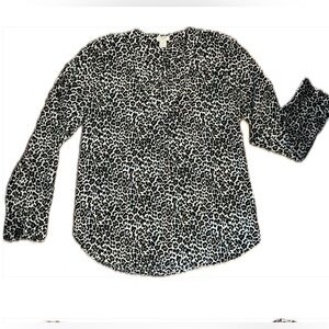 J Crew Women’s Leopard Long Sleeve Dress Shirt - Size XS